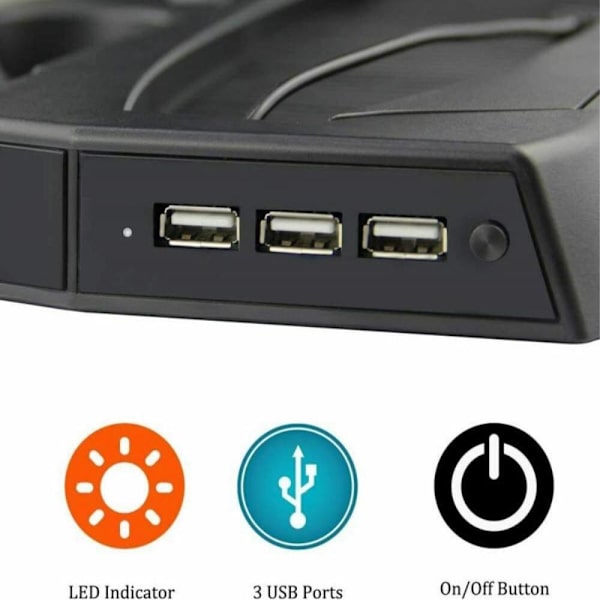 Sony Playstation 5 UHD/DE Opladningsstativ Køleventilatorcontrolleroplader Black