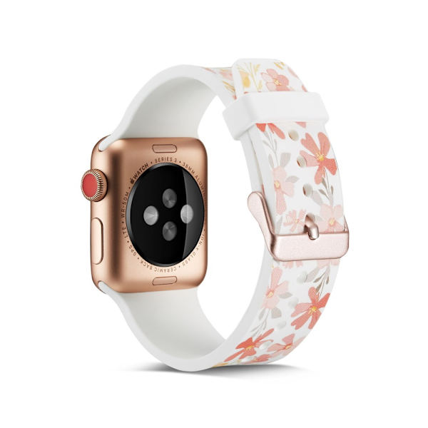 Silicone klockrem för Apple Watch 4 44mm, 3/2/1 42mm - Flowers multifärg