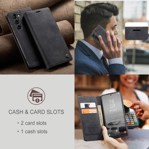CASEME Retro Pung Taske til Samsung Galaxy S23 - Sort Black