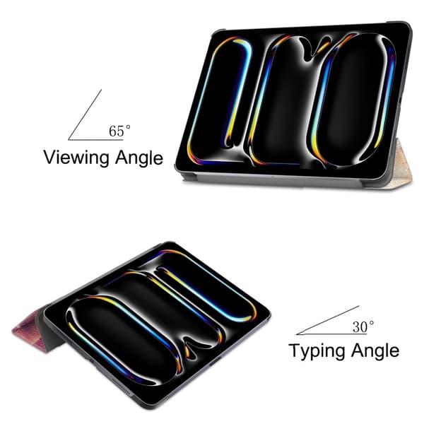 Til iPad Pro 11 (2024) Etui Tre - fold Stativ Tablet Cover - Galaxy Multicolor
