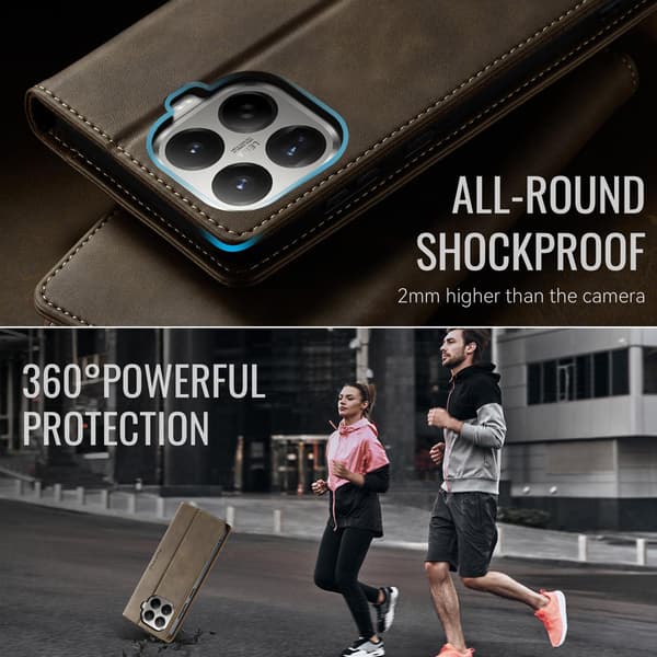 CASEME Til Xiaomi 17T Lommebokdeksel Brown