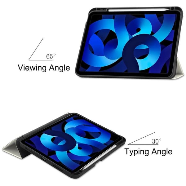 Tri-fold Stativveske for iPad 10.9 (2022) Tablettdeksel Penneholder - Katt Blue