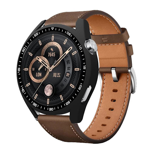 Huawei Watch GT 3 46mm kellon kotelon kehys karkaistulla lasilla musta Black