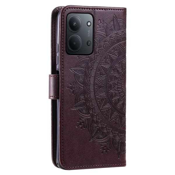 For Xiaomi Redmi 15C Stativdeksel Totem Lommebokdeksel Brown
