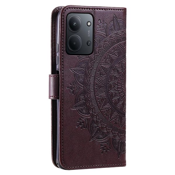 För Xiaomi Redmi 15C Stativfodral Totem Plånboksfodral Brun