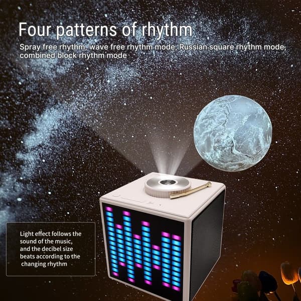 Monitoiminen Galaxy Star Projector White Noise Bluetooth - kaiutin White