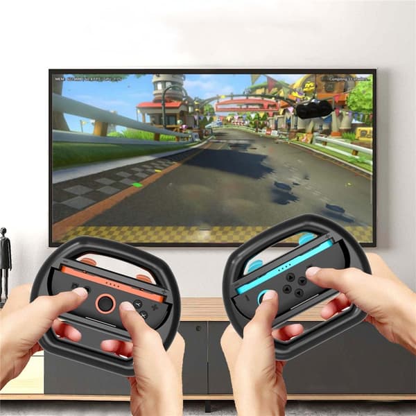 2 stk. kompatible med Nintendo Switch, 2 Joy-Con-håndtak, tilbehør til racingratt Black