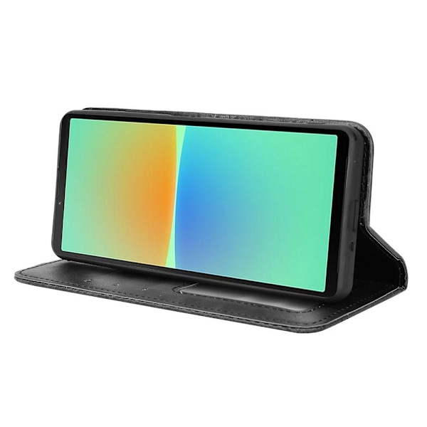 Wallet Stand Flip - telefonetui til Xperia 10 V - Sort Black