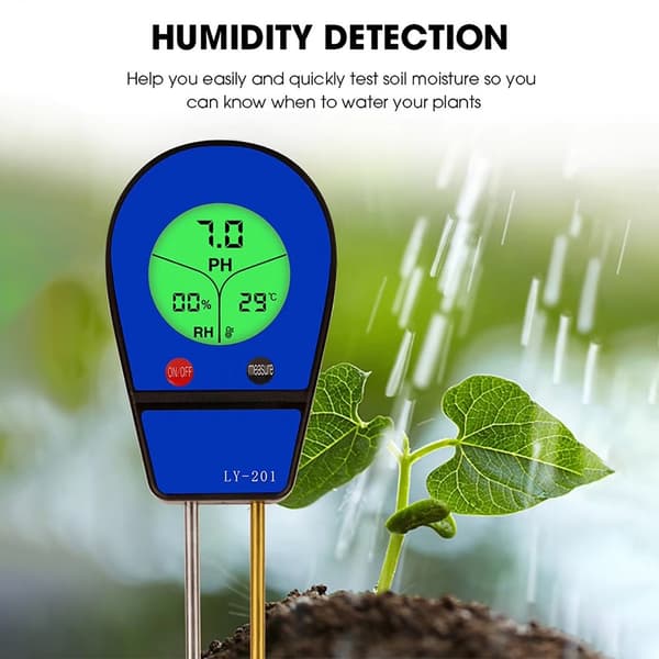 Digital Soil Tester 3in1 Temperatur Fuktighet PH Meter Acidity Analyzer Blue