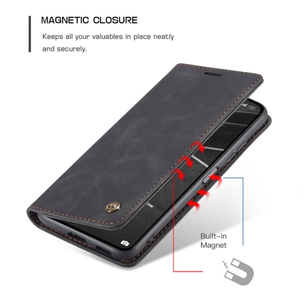 CASEME Retro tegnebog taske til Xiaomi Mi 11 Lite - Sort Black