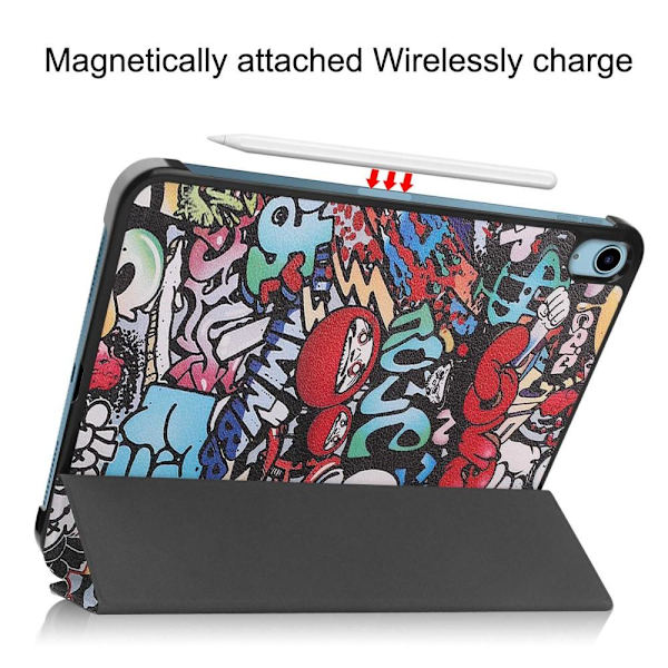 Trifoldet stativetui til iPad 10.9 (2022) Tabletcover - Graffiti Multicolor