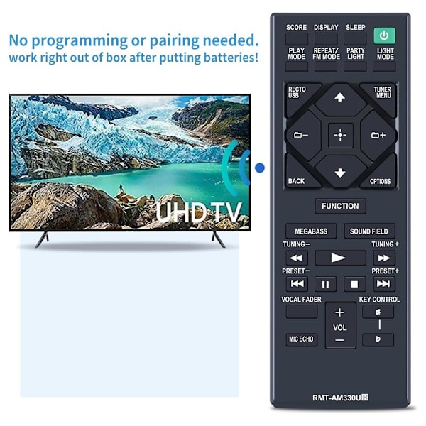 Fjernkontroll utskiftning for RMT-AM330U for Sony Home Audio System Black