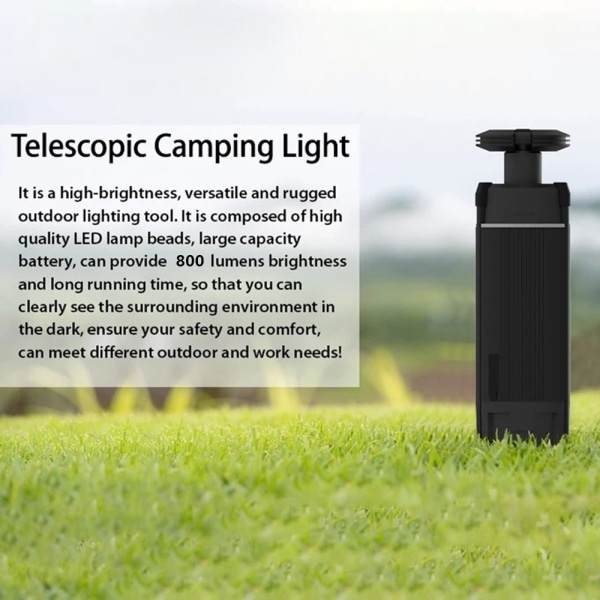 Stativ Teleskop lampe Genopladeligt udendørs camping telt White