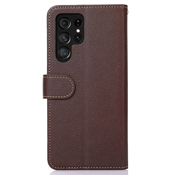 KHAZNEH Plånboksfodral till Samsung Galaxy S24 Ultra - Brun/Blå Blå