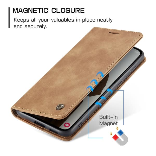 CASEME Retro Lompakkokotelo Samsung Galaxy A55 Brown