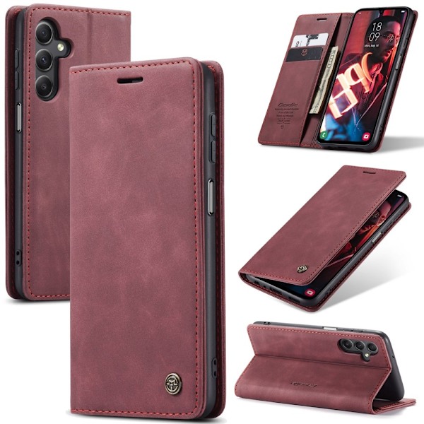 CASEME Retro Lompakkokotelo Samsung Galaxy A16 Red