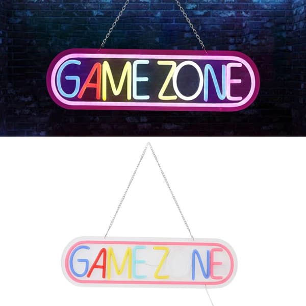 Gaming LED Neonlys Veggdekorasjon Spillrom Atmosfære Lampe Romdekorasjon White