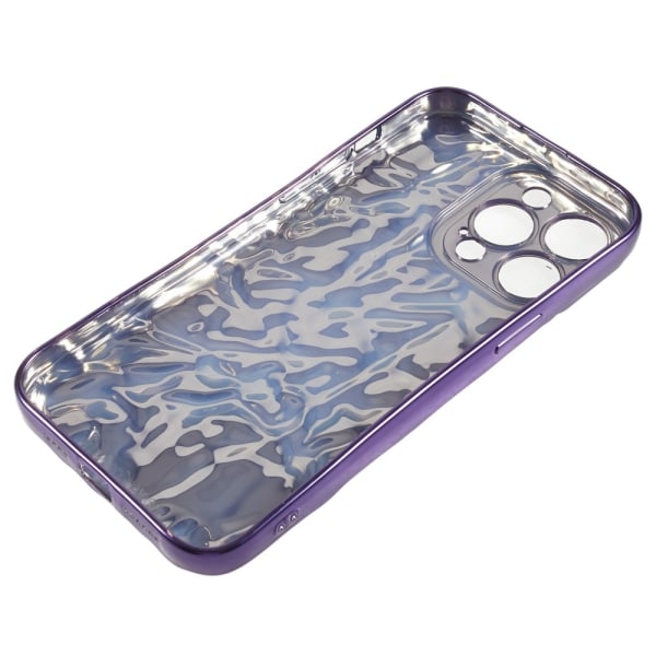 TPU-etui for iPhone 15 Pro Max med elektroplettering, rynket og ujevn overflate Purple