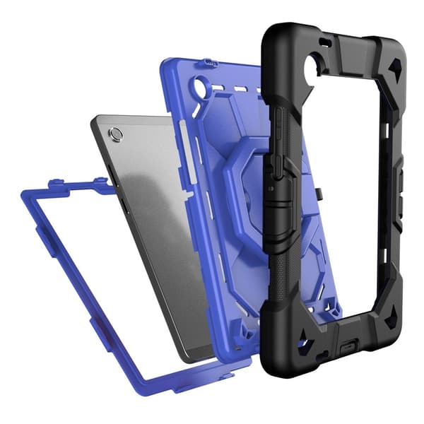 Til Samsung Galaxy Tab A11 Kraftig rustningsveske Nettbrettveske Black + Blue Multicolor