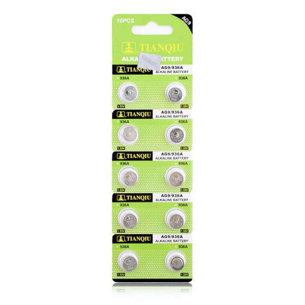 Button Coin Cells Battery SR45 / V394 / AG9 Silver