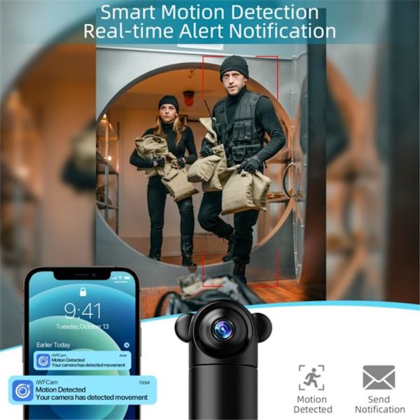 V10 HD Infraröd Night Vision Minikamera Hemsäkerhetskamera Svart