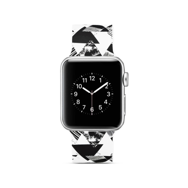 Silicone Watchband for Apple Watch 4 40mm, Series 3 / 2 / 1 38mm - Triangle Patt Multicolor