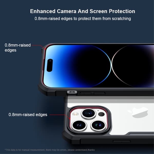 XUNDD bagcover til iPhone 15 Pro akryl+TPU telefonetui Black
