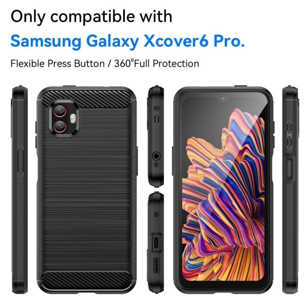 Samsung Galaxy Xcover 6 Pro Karbon fiber Skal - Svart Svart
