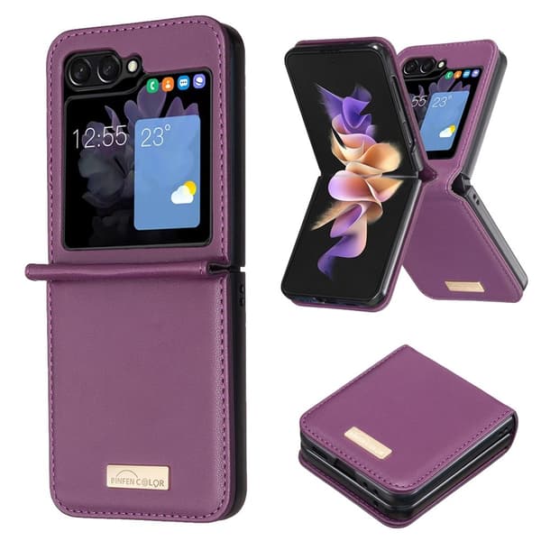 BINFEN COLOR Støtsikkert telefondeksel til Samsung Galaxy Z Flip8 Dark purple