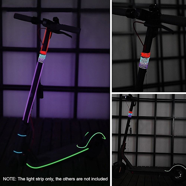 LED Scooter Lysstripe Vanntett Biler Atmosfære 3 Lysmoduser - Gul Yellow
