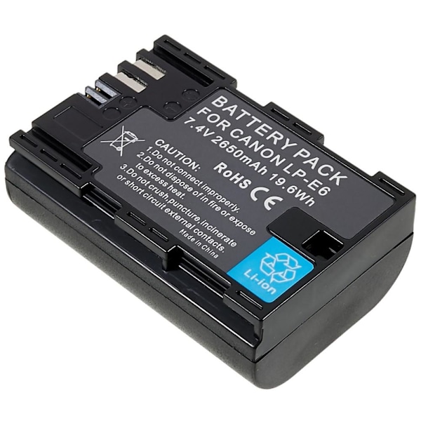 Til CANON 5D SR/5D Mark IV 7.40V 2650mAh kamera Li-ion-batteri Black