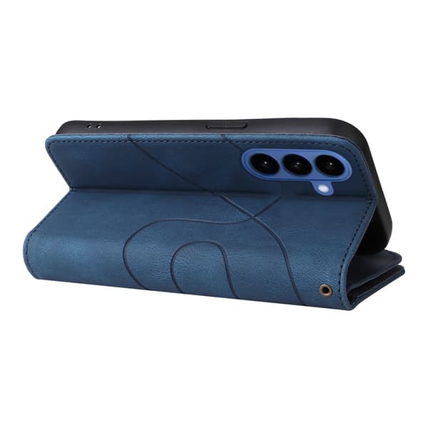 Til Samsung Galaxy S26 Lommebokdeksel med Glidelås og Håndleddsrem Stativ Blue