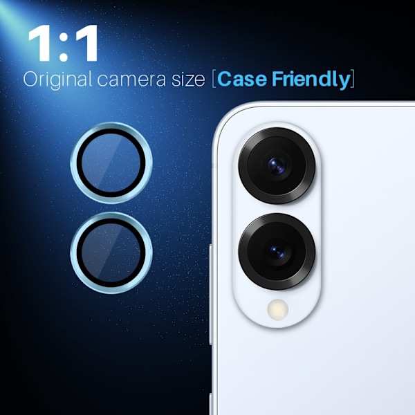 NORTHJO för Samsung Galaxy S25 Edge Härdat Glas Kameralinsskydd Blå