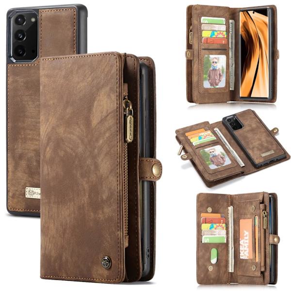 CASEME Samsung Galaxy Note 20 Retro läder plånboksfodral Brun