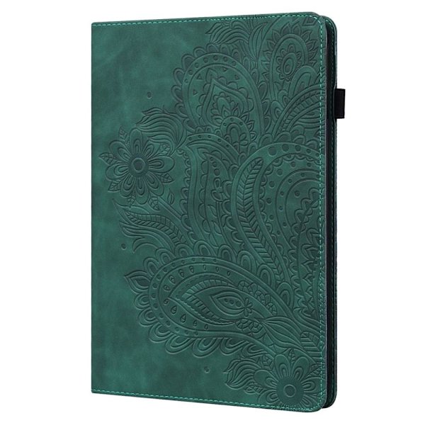 Til iPad 10.9 (2022) Tabletetui Cover Blomsterprægning - Grøn Green