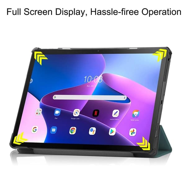 Lenovo Tab M10 Plus (Gen 3) kolminkertainen jalustan kansi Green