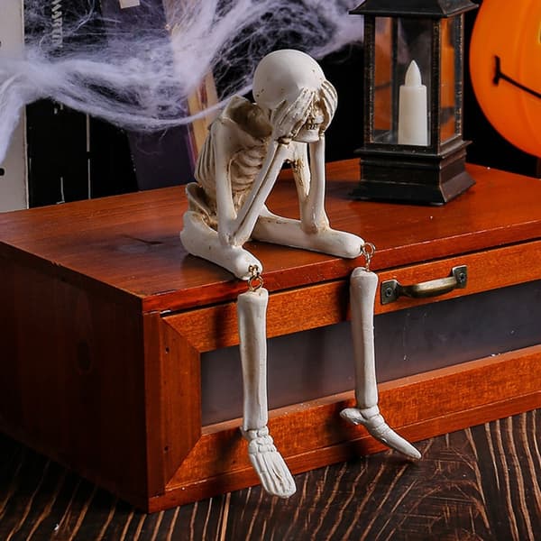 Halloween luurankohahmo Spooky Skull Decoration Party Haunted - See No Evil White