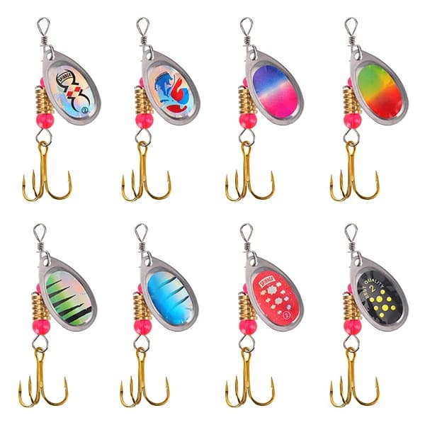16 stk 3g metall spinnerbait Fiske agn med oppbevaringspose - A Multicolor