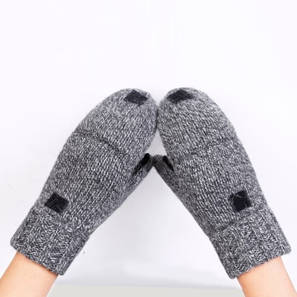 Unisex Vantar Varma Ullhandskar Halvfinger Stickade Handskar Överdrag - Beige Beige M