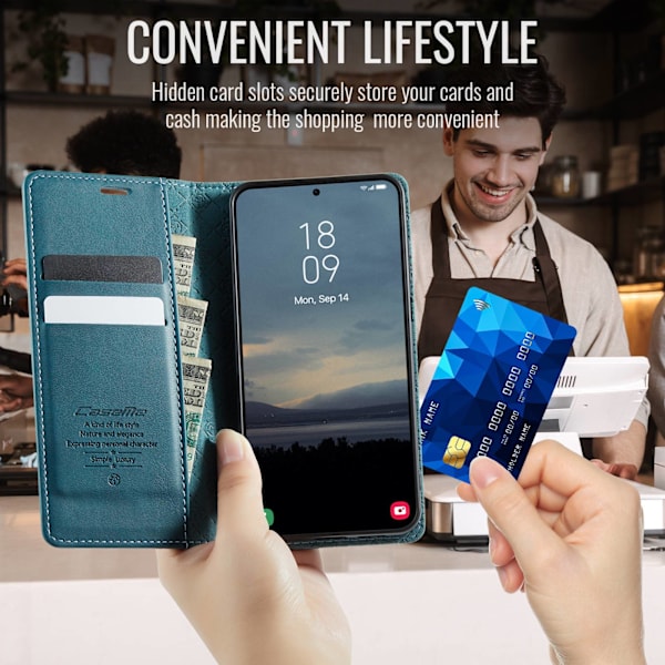 Til Samsung Galaxy A37 5G CASEME Pungetui Green