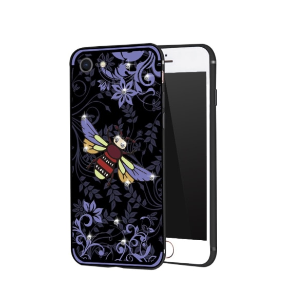 NXE Insect Pattern Rhinestone Decor TPU Cover til iPhone 8/7 -