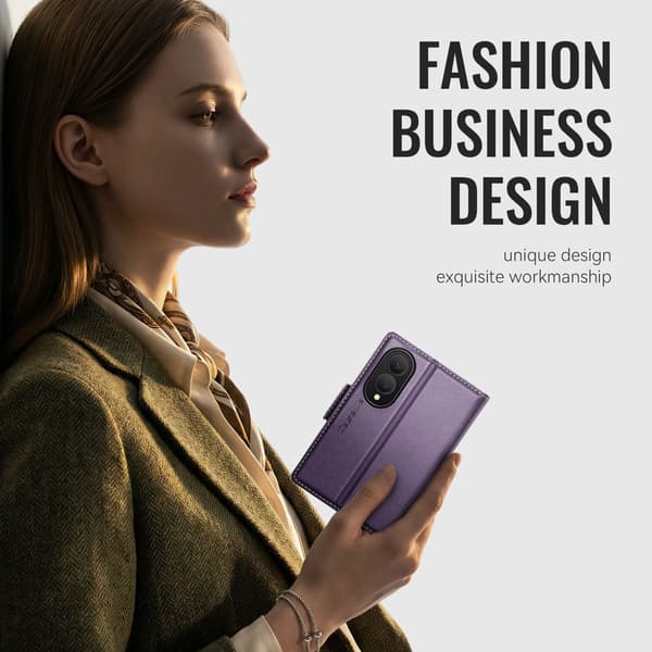 CASEME Glanset telefonlommebokdeksel til Samsung Galaxy Z Fold8 Purple