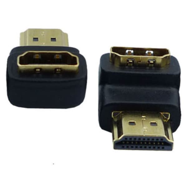 HDMI mannlig til HDMI kvinnelig adapter 180 graders svivel Black