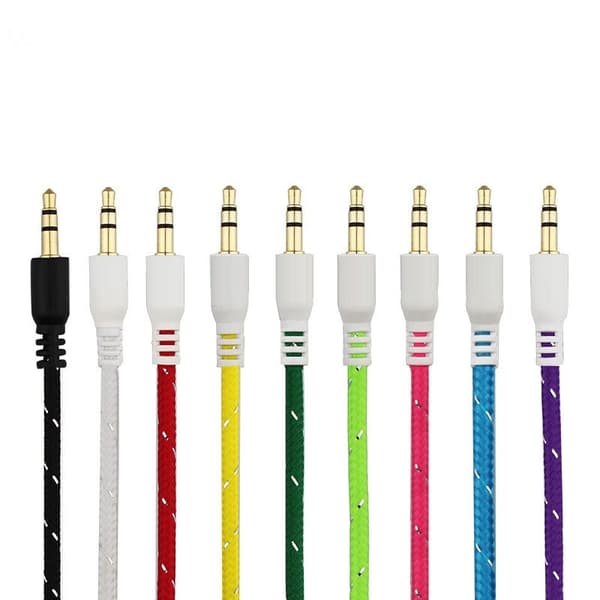 3,5mm aux kabel 1 meter Nylon Black