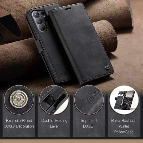 CASEME Retro Pung Taske til Samsung Galaxy S26 Ultra - Sort Black