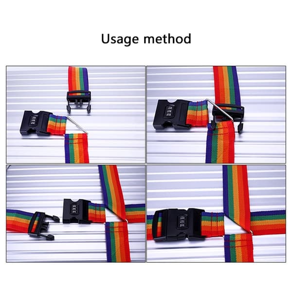 Tyverisikringsstrop til bagagekuffert Password Safe Lock - Sort Black