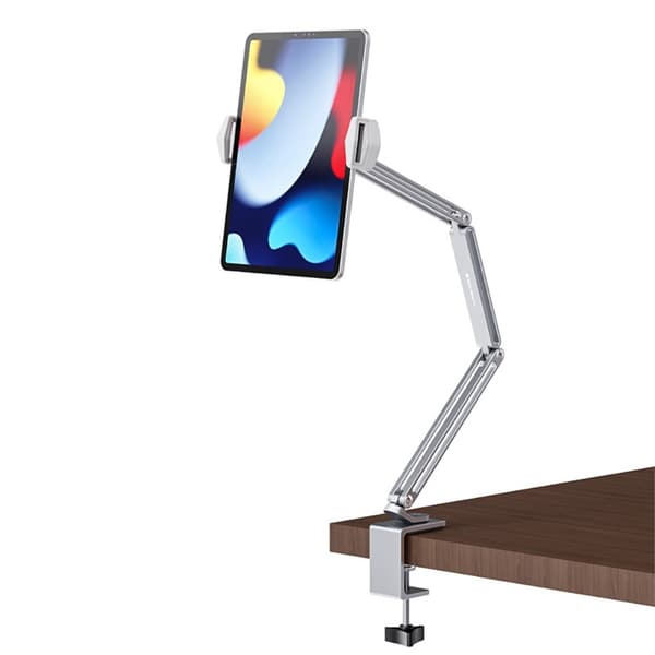 BONERUY Holder Justerbar Arm Mobiltelefon Tablet Stand Lazy Bracket - Sølv Silver