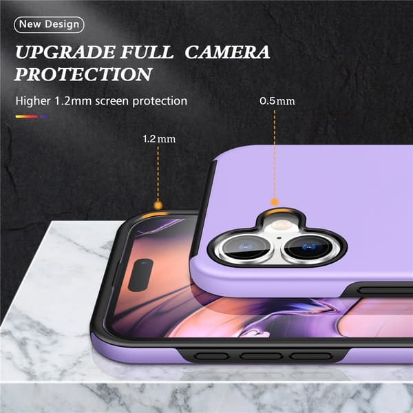 For iPhone 17 Hybrid-deksel med Fingerring Purple