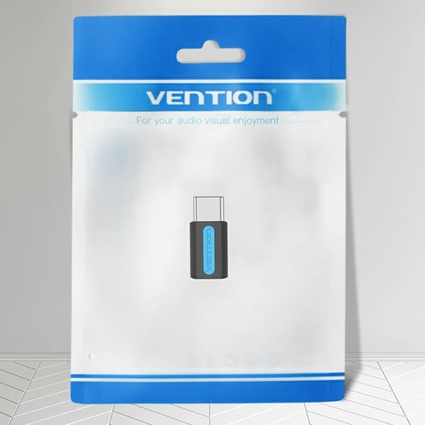 VENTION USB 2.0 USB-C Han til Micro-B Hun Adapter Mini OTG Konverter Black