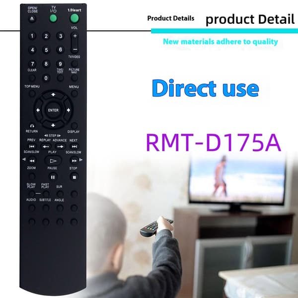 Fjernkontroll erstatning for RMT-D175A For Sony DVD Black